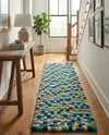 Woolen Sphere Collection Area Rug - Orbsburg (Blue) Runner Blue  lifestyle 60