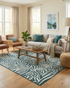 Savannah Escape Collection Area Rug -  Masai Rectangle Navy Blue and Ivory  lifestyle 12