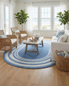 Lagoon Oasis Collection Area Rug -  Harbor Oval Blue  lifestyle 75