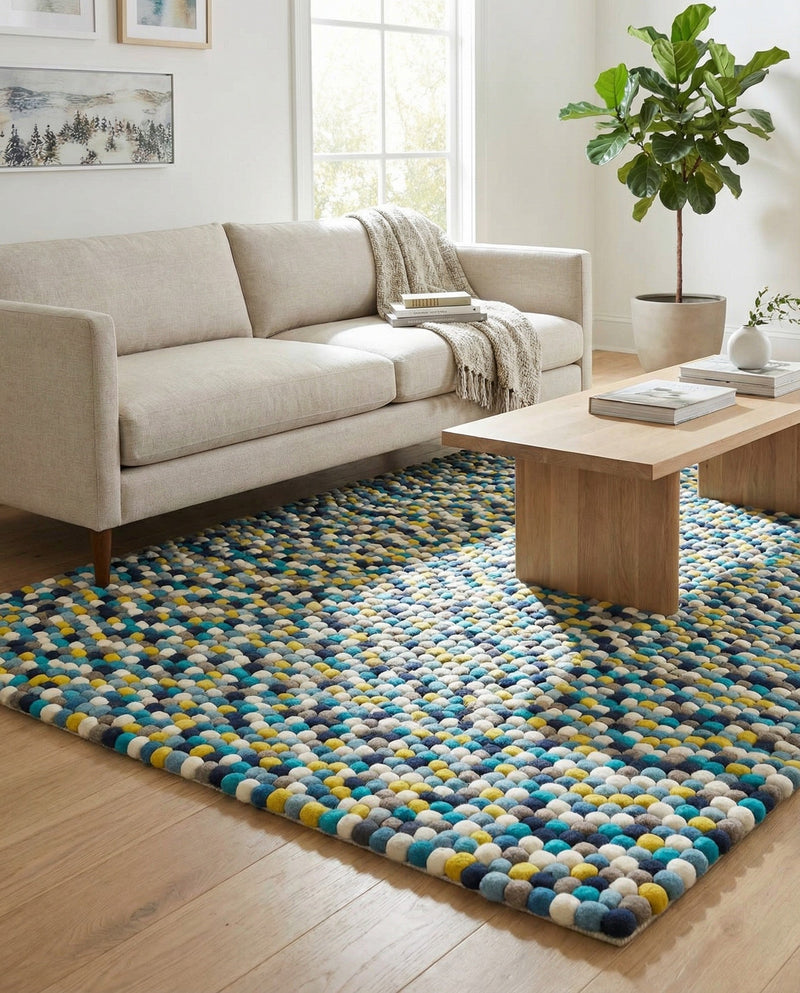 Woolen Sphere Collection Area Rug - Orbsburg (Blue) Rectangle Blue  lifestyle 10