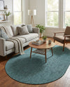 Seaside Serenity Collection Area Rug - Veranda (Teal) Oval Teal  lifestyle 93