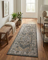 Patio Heritage Collection Area Rug -  Augusta (Charcoal) Runner Charcoal  lifestyle 63