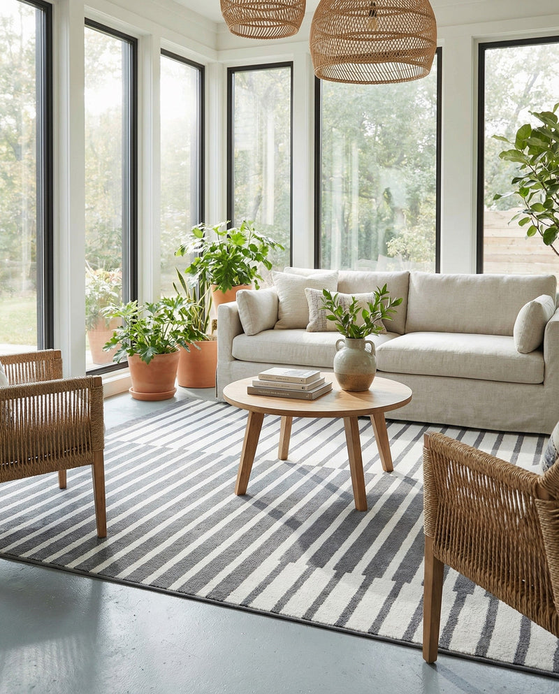 Copenhagen Edge Collection Area Rug -  Vesterbro Rectangle Gray  lifestyle 10