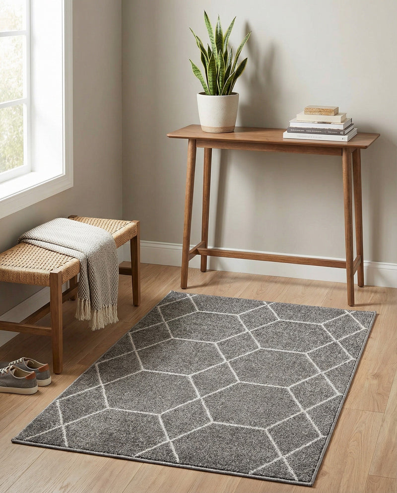 Trellis Mosaic Collection Area Rug - Arborville (Light Gray) Rectangle Light Gray  lifestyle 3