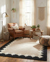 Caspian Wool Collection Area Rug - Baku Rectangle Gray and Black  lifestyle 6