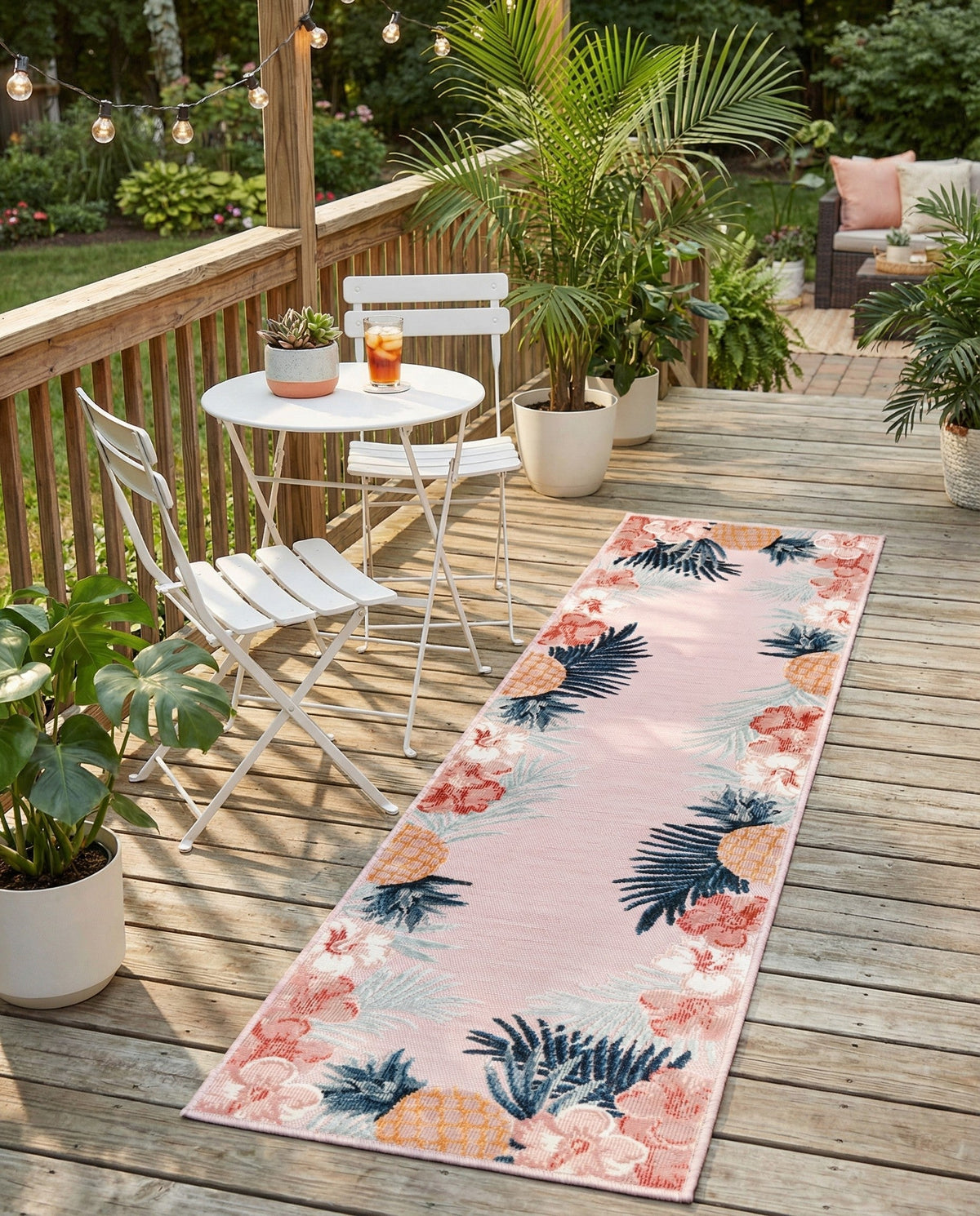 Seaside Blooms Collection Area Rug - Haven Runner Pink  lifestyle 129