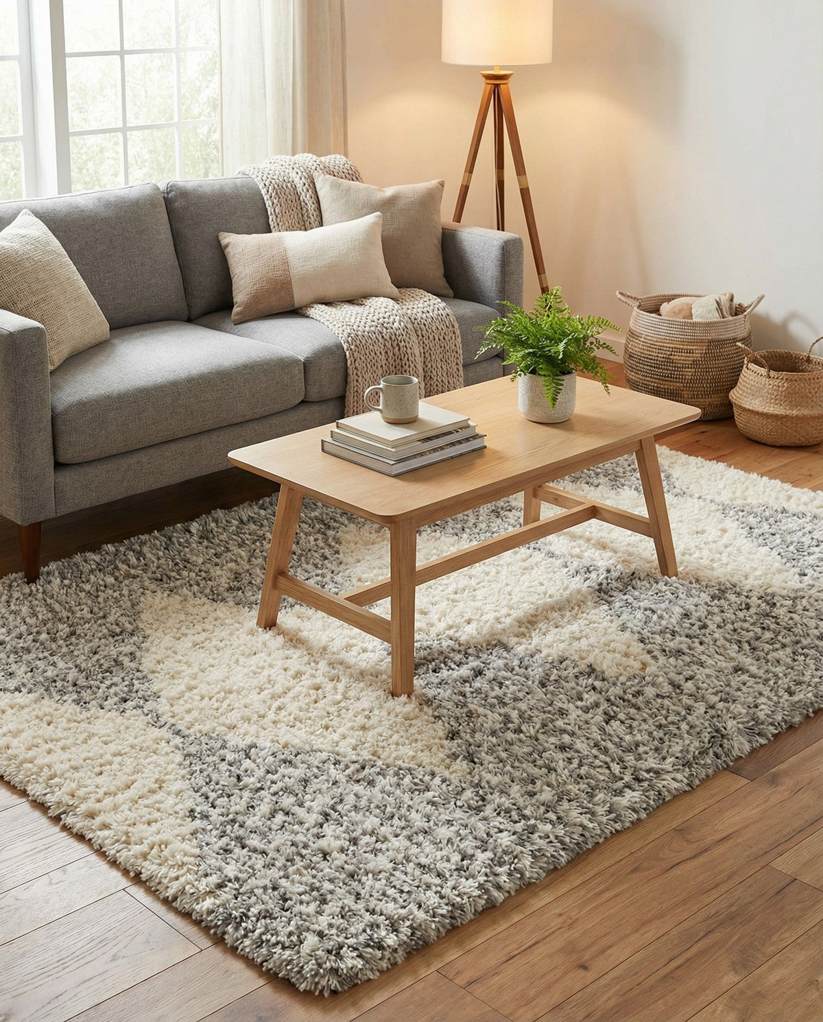 Eternal Plush Oasis Collection Area Rug -  Bliss Rectangle Pearl and Gray  lifestyle 26