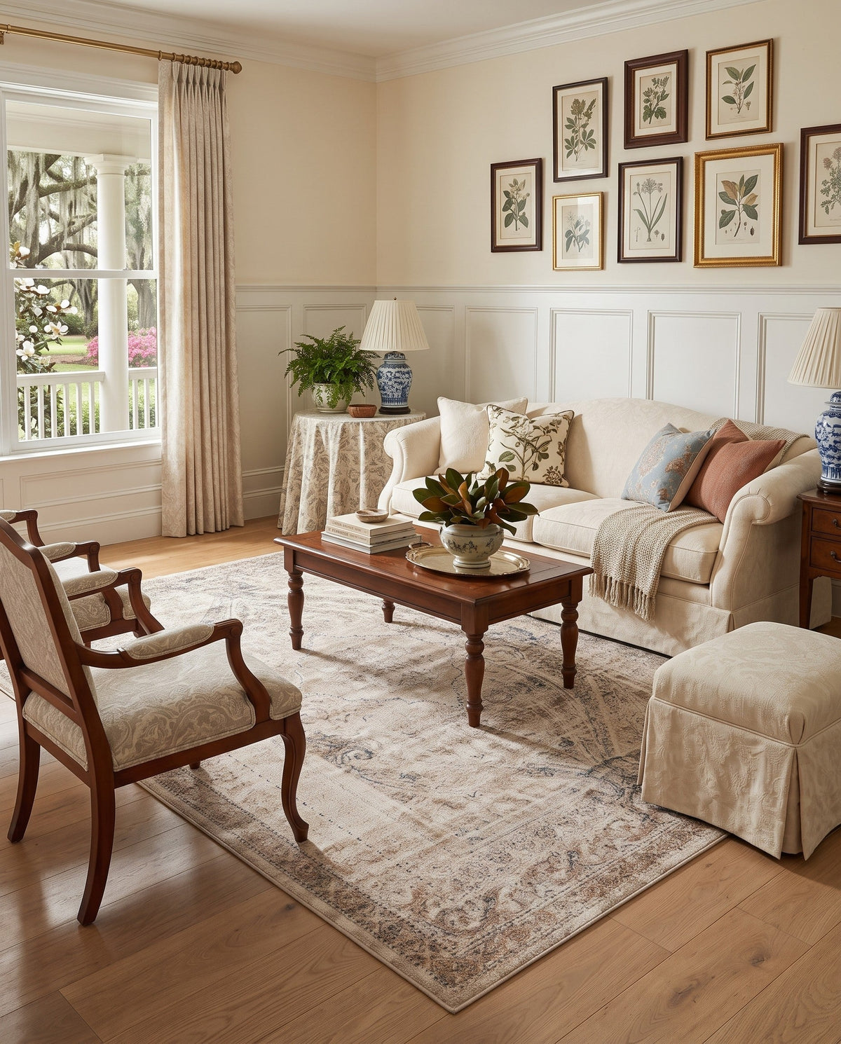 Coastal Manor Collection Area Rug -  Seagrove Rectangle Beige  lifestyle 30