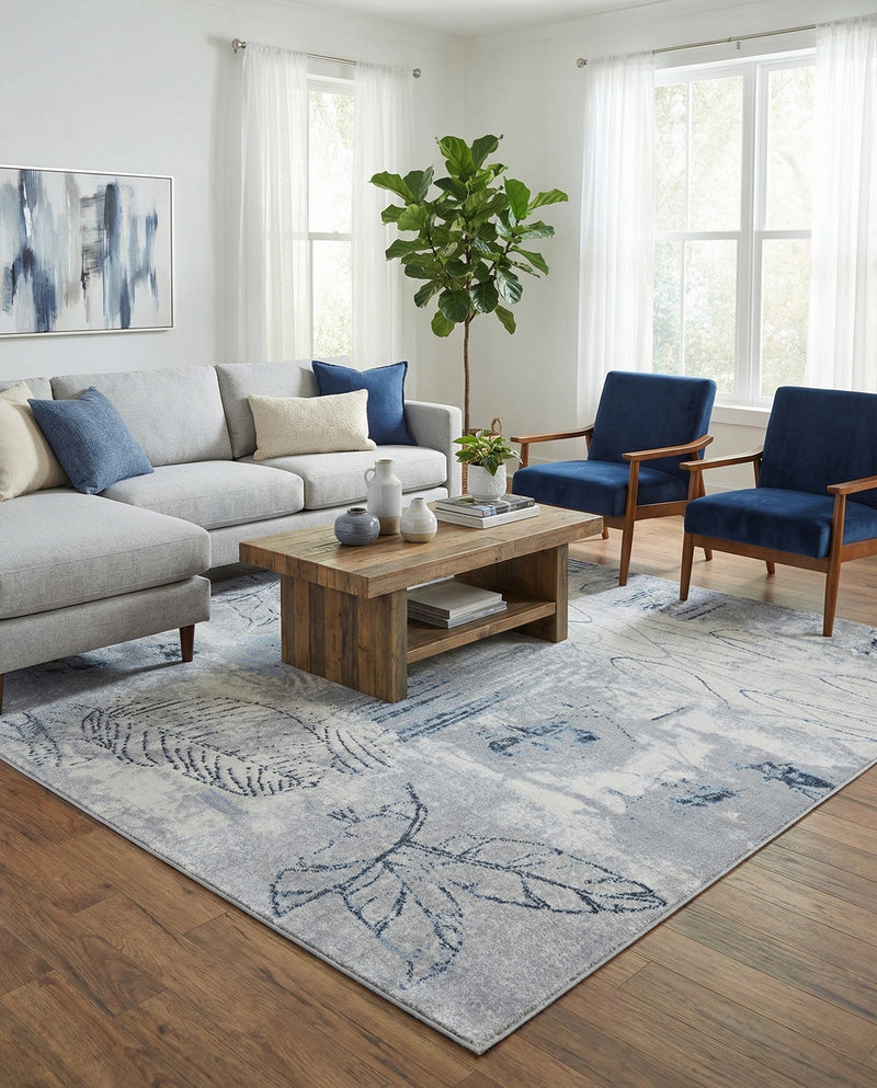 Aegean Elegance Washables Collection Area Rug -  Paros Rectangle Ivory Gray  lifestyle 25