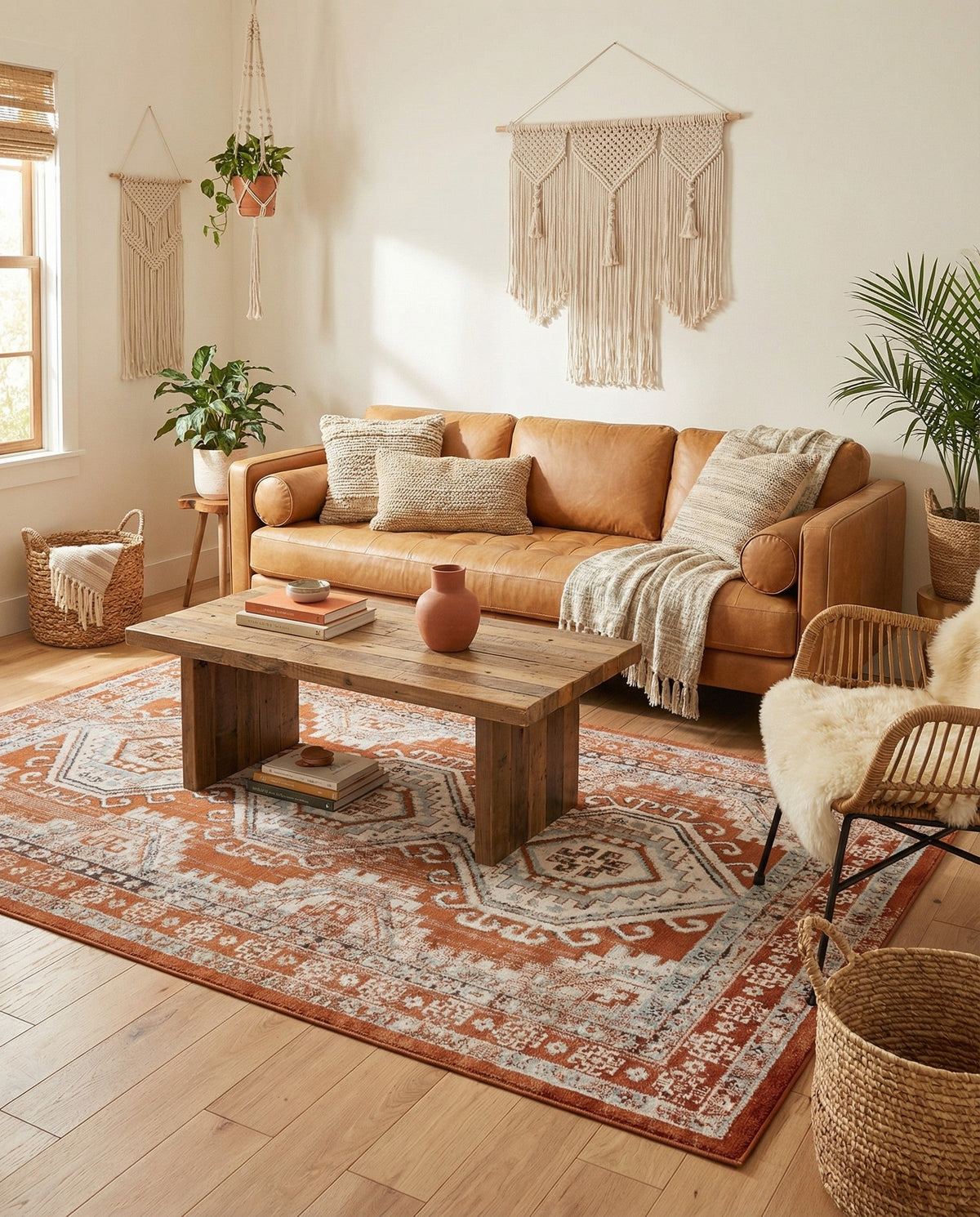 Savannah Elegance Collection Area Rug -  Tybee (Terracotta) Rectangle Terracotta  lifestyle 15