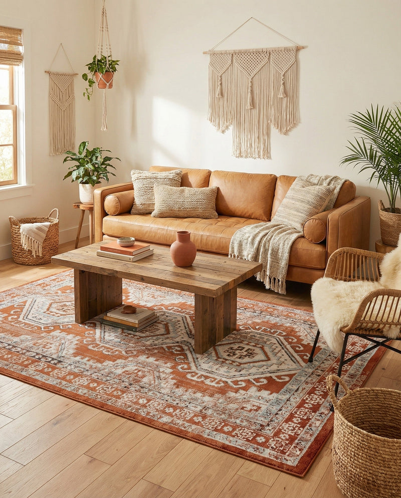 Savannah Elegance Collection Area Rug -  Tybee (Terracotta) Rectangle Terracotta  lifestyle 15
