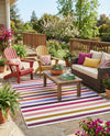 Seaside Stripes Collection Area Rug - Azul Rectangle White  lifestyle 15