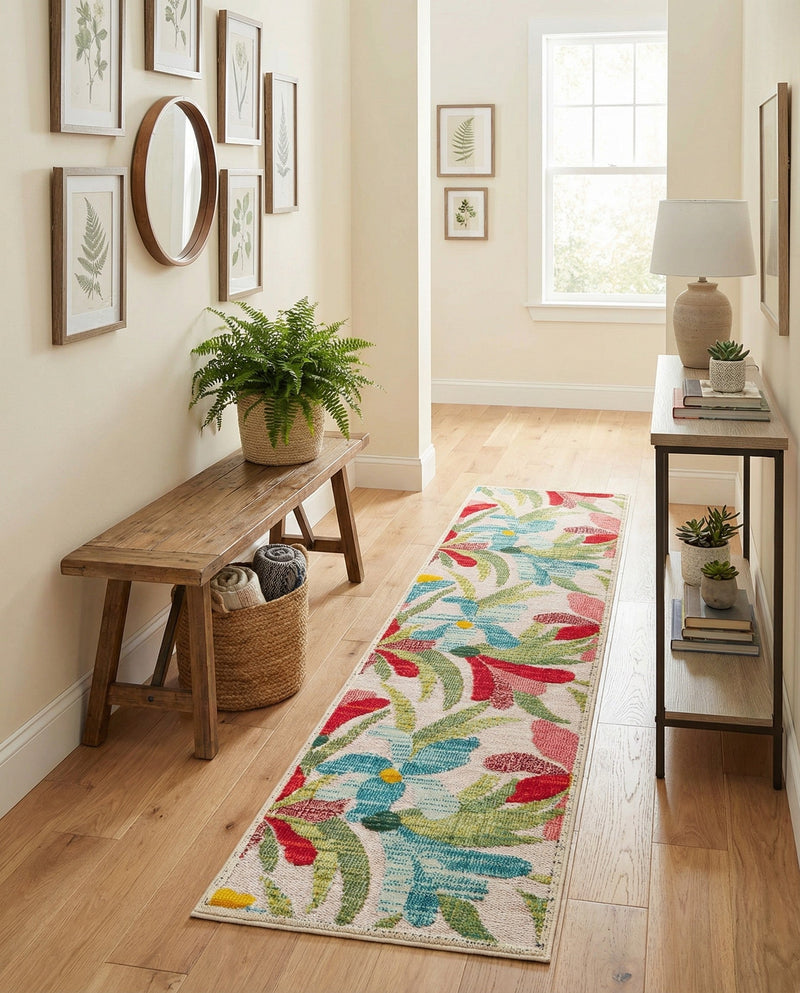 Outdoor Marrakesh Collection Area Rug -  Midelt Runner Multi  lifestyle 56