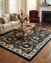 Tabriz Tapestry Collection Area Rug - Sahand (Navy Blue) Rectangle Navy Blue  lifestyle 6