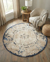 Coastal Manor Collection Area Rug -  Tidewater Round Cream  lifestyle 48