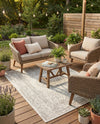 Patio Heritage Collection Area Rug -  Lafayette (Gray) Rectangle Gray  lifestyle 6