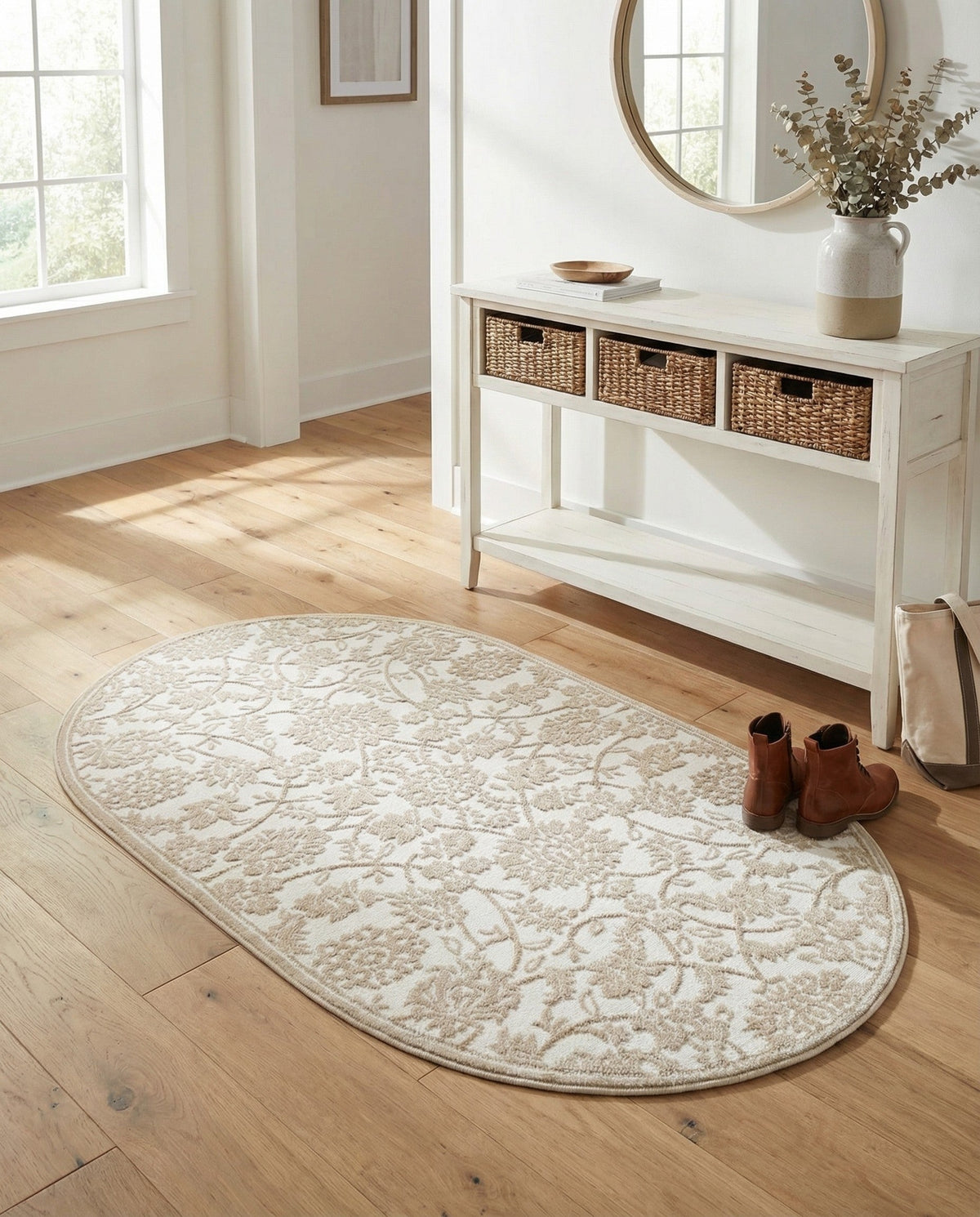 Andes Summit Collection Area Rug -  Chimborazo Oval Snow White  lifestyle 107