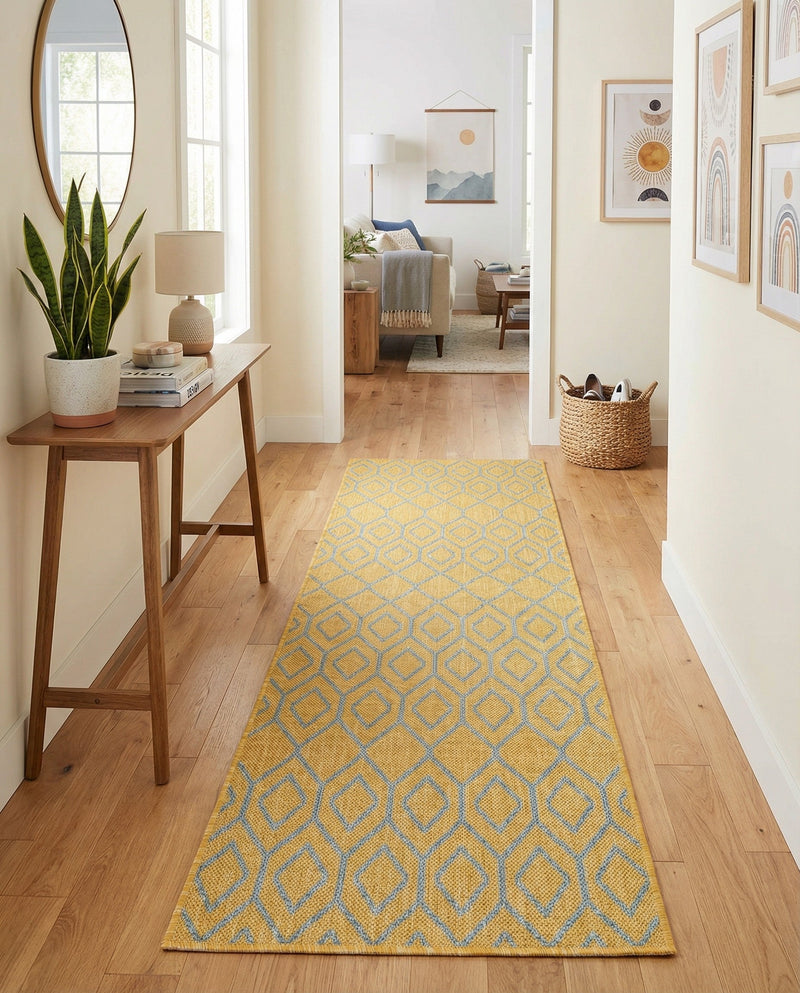 Urban Oasis Rugs Collection Area Rug -  Boulevard (Yellow and Aqua) Runner Yellow and Aqua  lifestyle 55