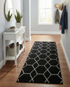 Trellis Mosaic Collection Area Rug - Arborville (Black) Runner Black  lifestyle 26