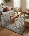 Tribal Terrace Treasures Collection Area Rug - Mayan Marina (Charcoal Gray) Rectangle Charcoal Gray  lifestyle 25