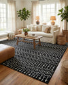 Marrakech Lattice Collection Area Rug - Medina (Black) Rectangle Black  lifestyle 7