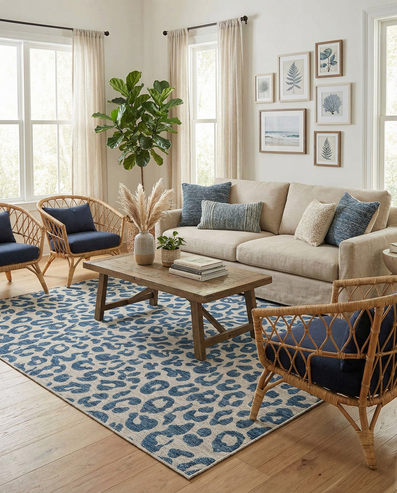 Savannah Escape Collection Area Rug -  Amazon (Blue) Rectangle Blue  lifestyle 12