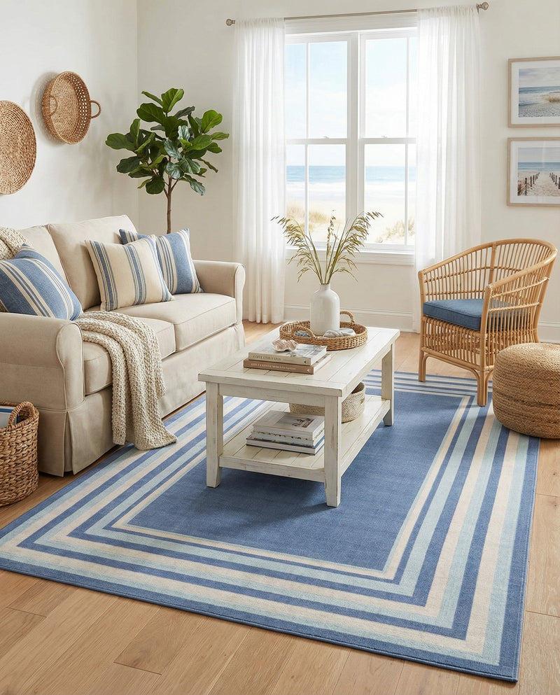 Lagoon Oasis Collection Area Rug -  Harbor Rectangle Blue  lifestyle 11