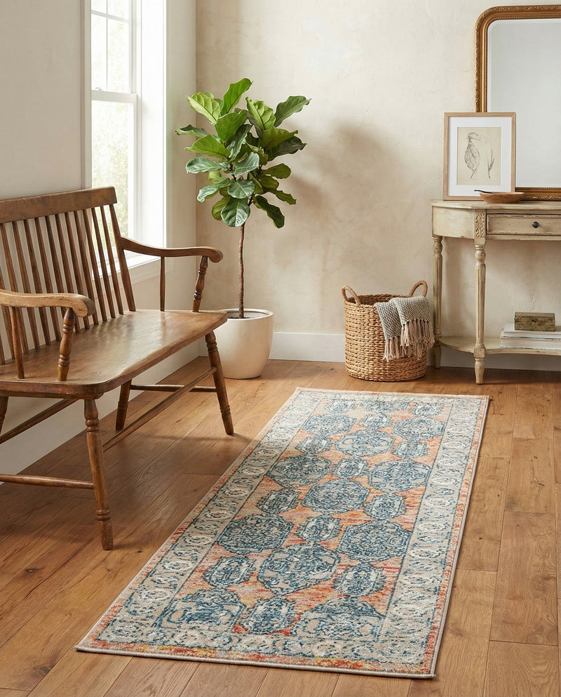 Seville Stripes Collection Area Rug -  Granada (Brick Red) Runner Brick Red  lifestyle 48