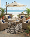 Seaside Haven Rugs Collection Area Rug -  Lighthouse (Black and White) Round Black and White  lifestyle 61