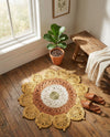 Woven Seaside Jute Collection Area Rug - Coastalhaven (Sunflower Yellow) Round Sunflower Yellow  lifestyle 4