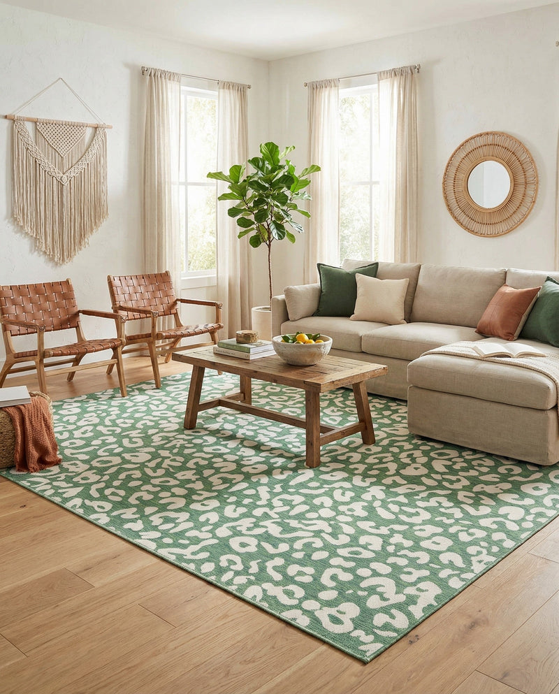 Savannah Escape Collection Area Rug -  Amazon (Green Blue) Rectangle Green Blue  lifestyle 15