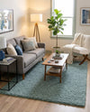 Plush Oasis Collection Area Rug - Serenity (Light Slate Blue) Rectangle Light Slate Blue  lifestyle 12