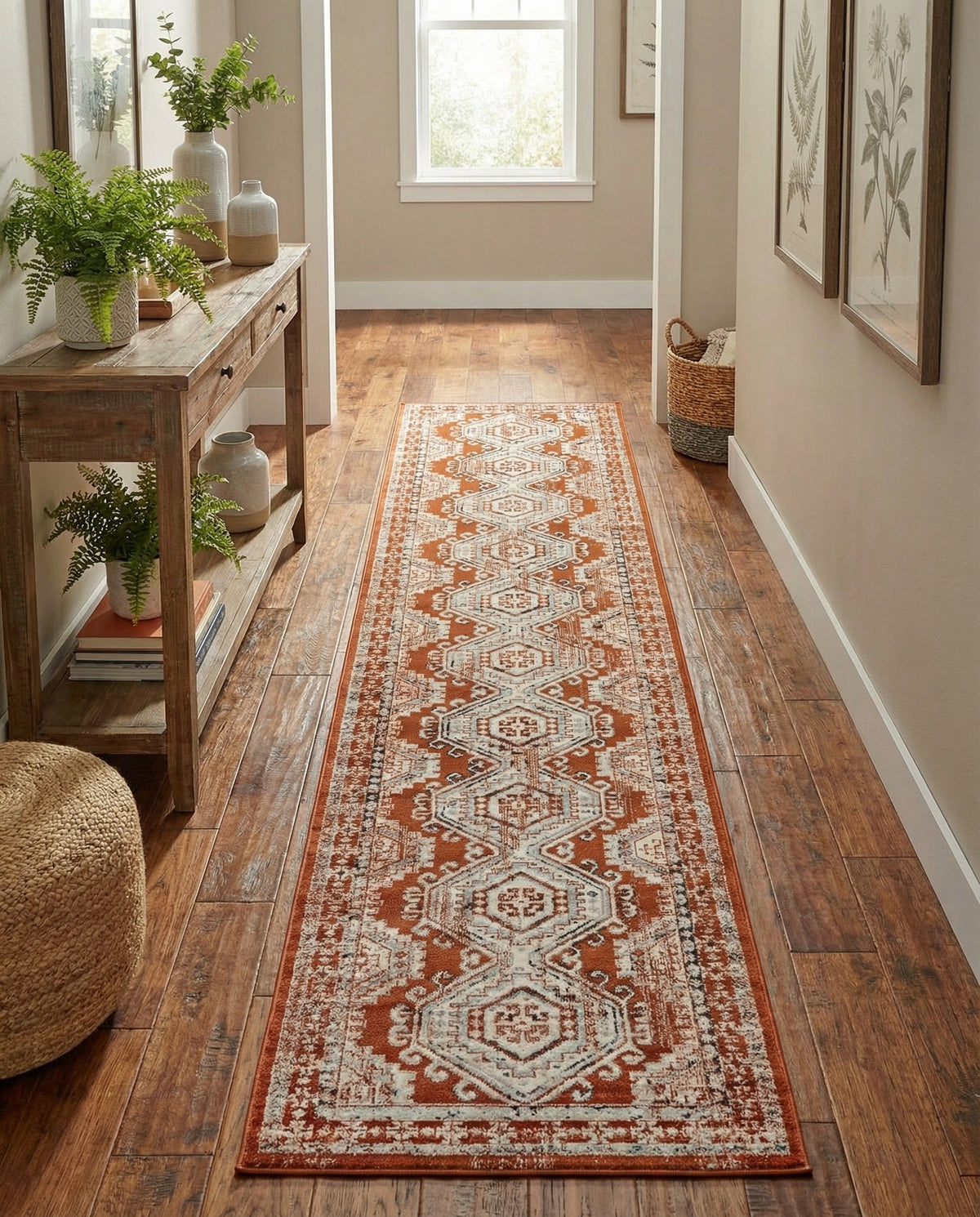 Savannah Elegance Collection Area Rug -  Tybee (Terracotta) Runner Terracotta  lifestyle 88