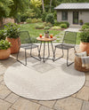 Urban Terrace Collection Area Rug -  Chelsea (Gray) Round Gray  lifestyle 34