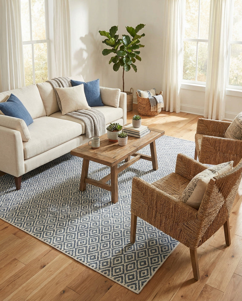 Urban Oasis Rugs Collection Area Rug -  Rooftop (Blue) Square Blue  lifestyle 67