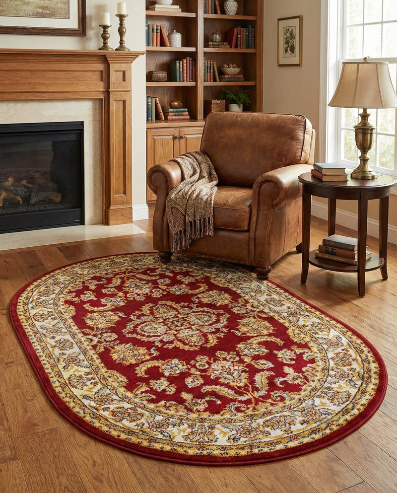 Jaipur Elegance Collection Area Rug -  Jantar Oval Red  lifestyle 64