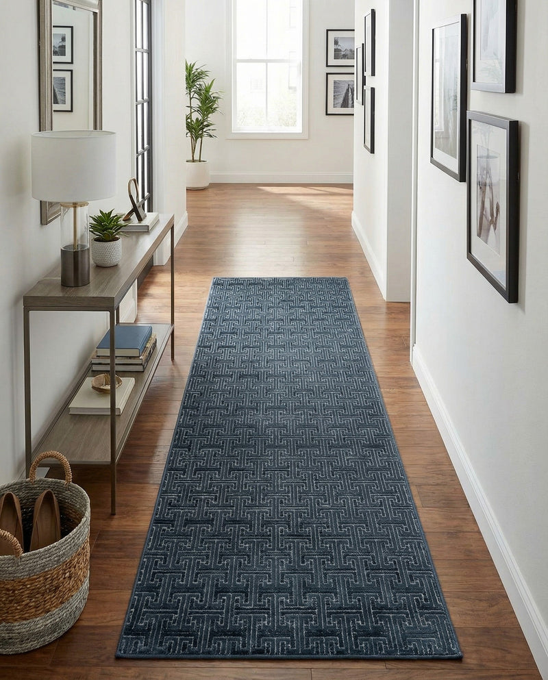 Metro Heights Collection Area Rug -  Hamilton Runner Navy Blue  lifestyle 84