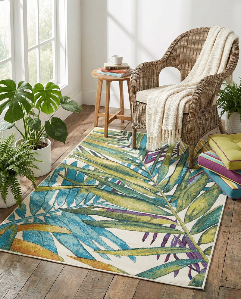 Seaside Blooms Collection Area Rug -  Arcadia Rectangle Multi  lifestyle 23