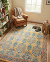 Seville Stripes Collection Area Rug -  Granada (Yellow) Rectangle Yellow  lifestyle 4