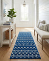 Mediterranean Lattice Collection Area Rug - Santorini (Navy Blue) Runner Navy Blue  lifestyle 47