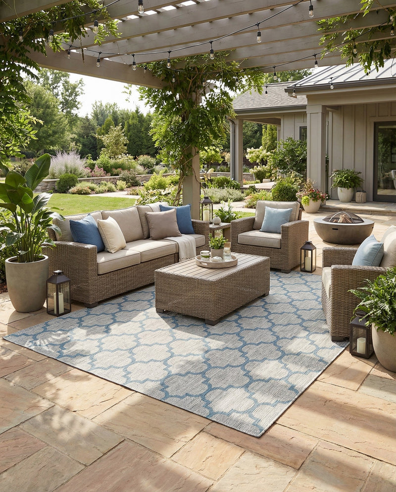 Savannah Pergola Collection Area Rug - Arbor (Gray) Rectangle Gray  lifestyle 10