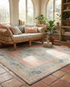 Savannah Series Collection Area Rug -  Augusta (Pink) Square Pink  lifestyle 60