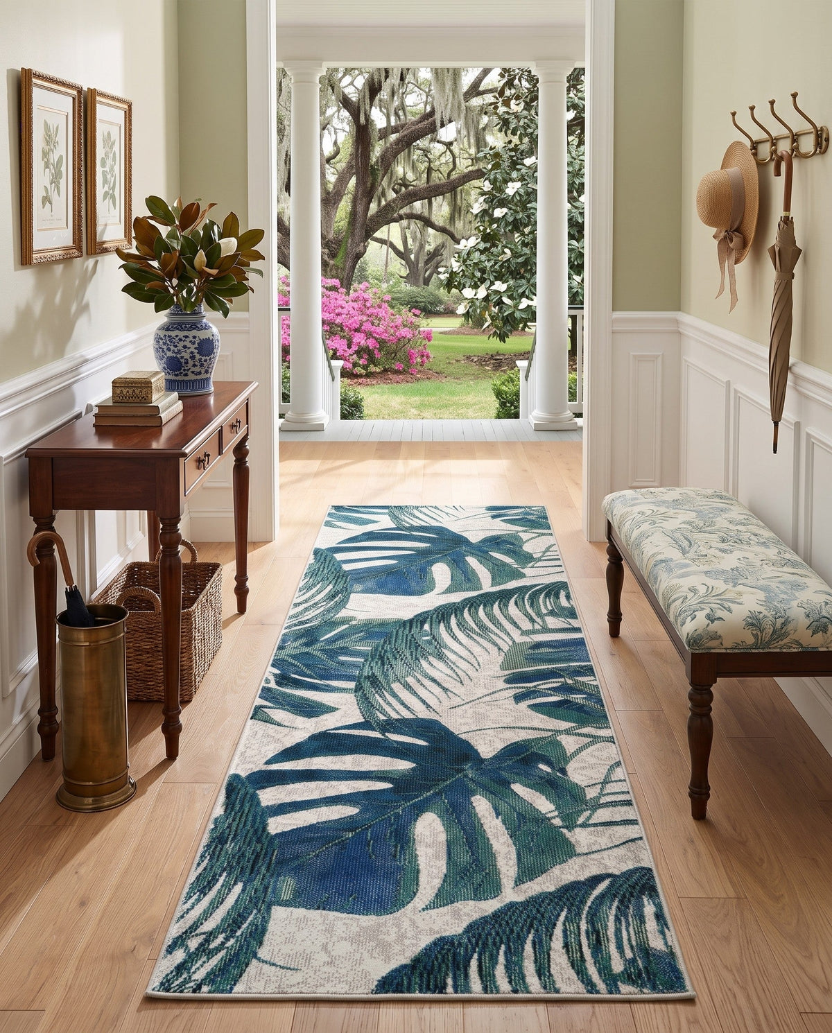 Meadow Breeze Collection Area Rug -  Clover Runner Ivory  lifestyle 190