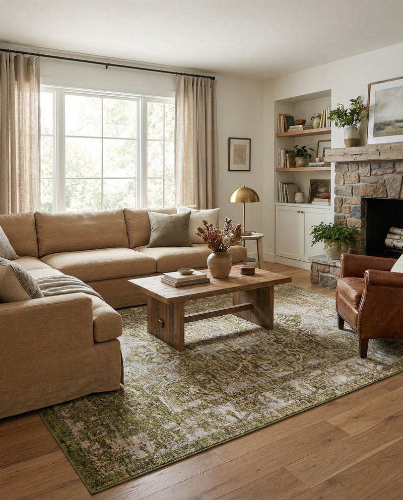 Savannah Soiree Collection Area Rug -  Everglade (Green) Rectangle Green  lifestyle 3