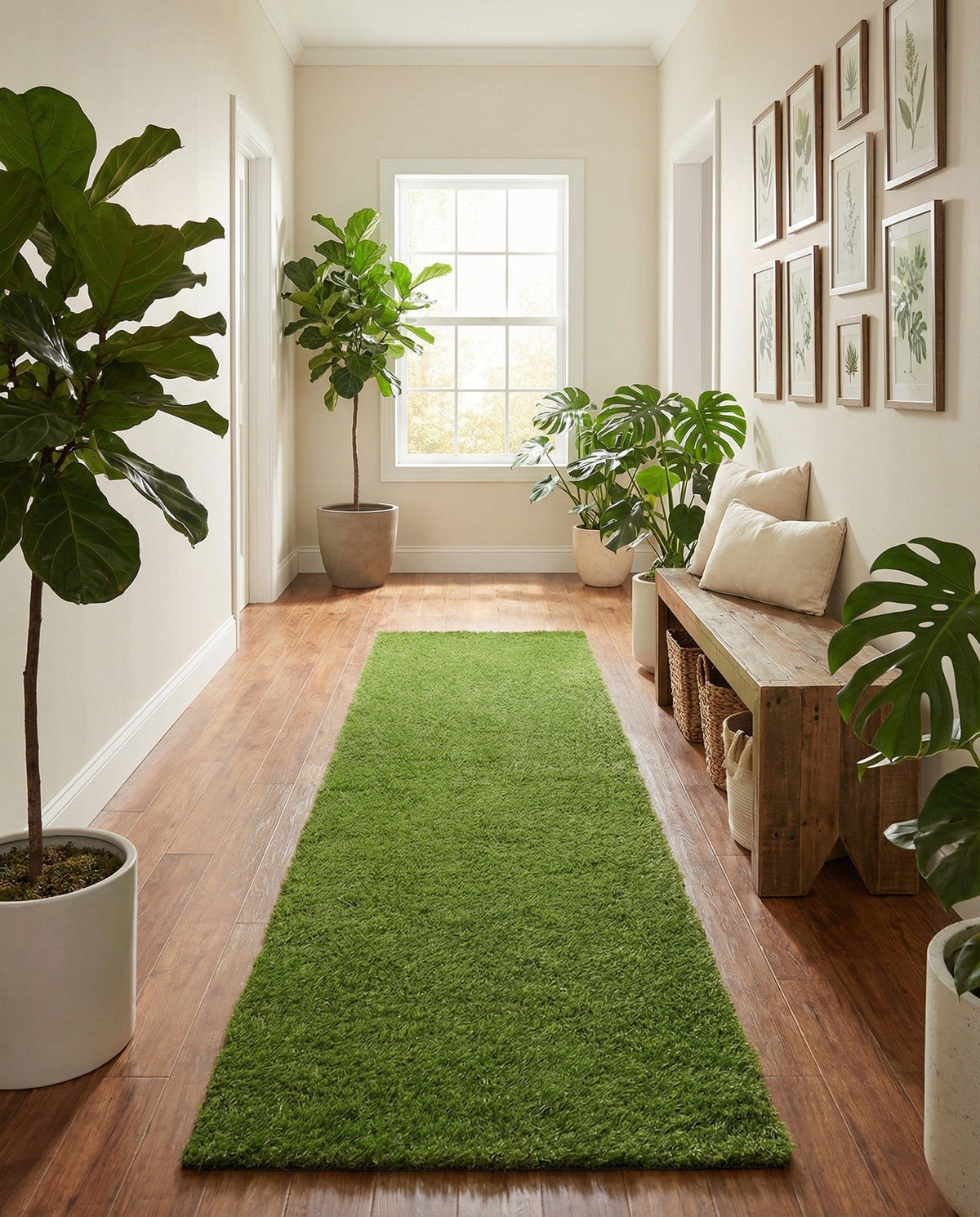 Meadow Retreat Collection Area Rug - Glen Runner Green  lifestyle 96