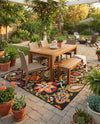 Outdoor Marrakesh Collection Area Rug - Fes Rectangle Multi Black  lifestyle 26