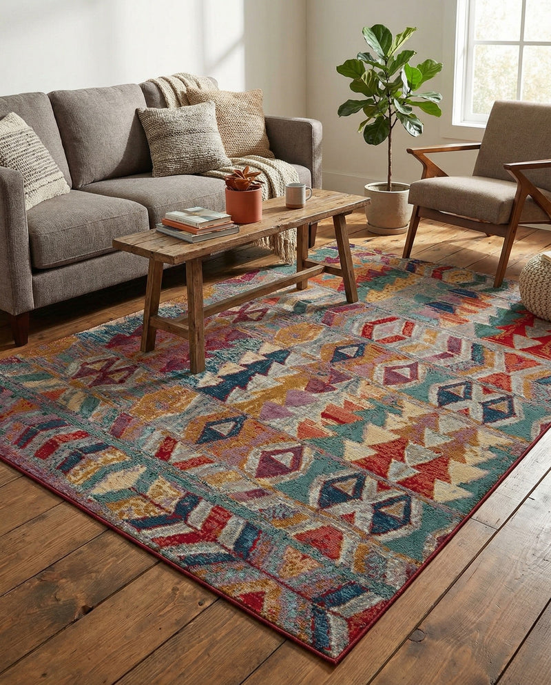 Urban Terrace Collection Area Rug -  Arcade Rectangle Multi  lifestyle 49