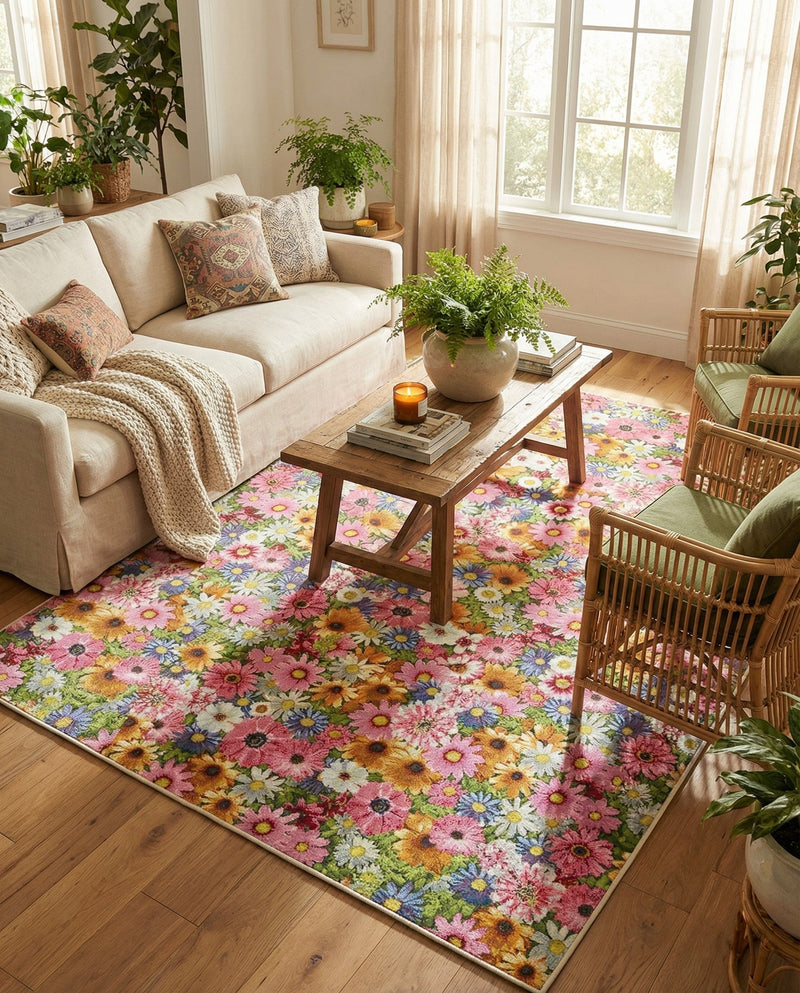Seaside Blooms Collection Area Rug -  Marseilles Rectangle Multi  lifestyle 26