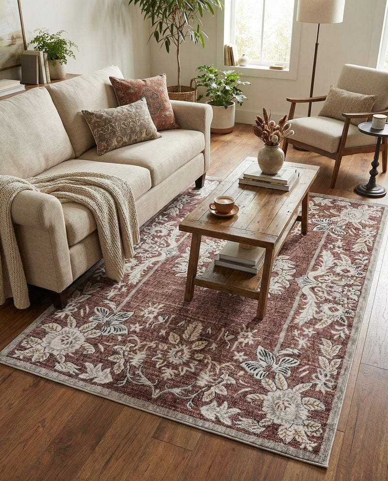 Heritage Harbor Collection Area Rug -  Seabreeze Rectangle Dusty Rose  lifestyle 27