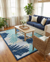 Bahama Breeze Outdoor Collection Area Rug -  CatCay Rectangle Gray Blue  lifestyle 45